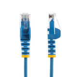 StarTech.com 15m Blue Slim CAT6 Ethernet Cable, Snagless, 100W PoE, UTP, LSZH, 28AWG Pure Bare Copper Wire, Slim RJ45 Network Patch Cord w/Strain Reliefs, Fluke Tested