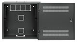 Intellinet Low-Profile 19" Wall Mount Cabinet with 4U Horizontal and 2U Vertical Rails Slim, Space-saving Enclosure with Only 170 mm (6.7 in.) Depth, Ideal for AV, Multimedia and Surveillance Applications, Assembled, Black RAL 7021