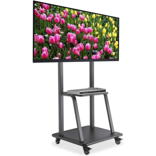 Manhattan Trolley Mount Stand for TV & Monitors, For screens 37" to 100", VESA compatibility: all between 200x200 to 800x600mm - check the dimensions of the four mounting holes on back of screen to ensure it fits, Max 150kg, Black, LFD, Stand, Bracket