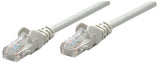 Intellinet Network Patch Cable, Cat6, 0.25m, Grey, CCA, U/UTP, PVC, RJ45, Gold Plated Contacts, Snagless, Booted, Lifetime Warranty