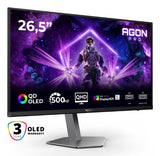 AOC AGON PRO AG276QKD2 computer monitor 67.3 cm (26.5") 2560 x 1440 pixels Quad HD QD-OLED Black, Grey