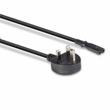 Lindy 1m UK 3 Pin Plug To IEC C7 Mains Power Cable, Black