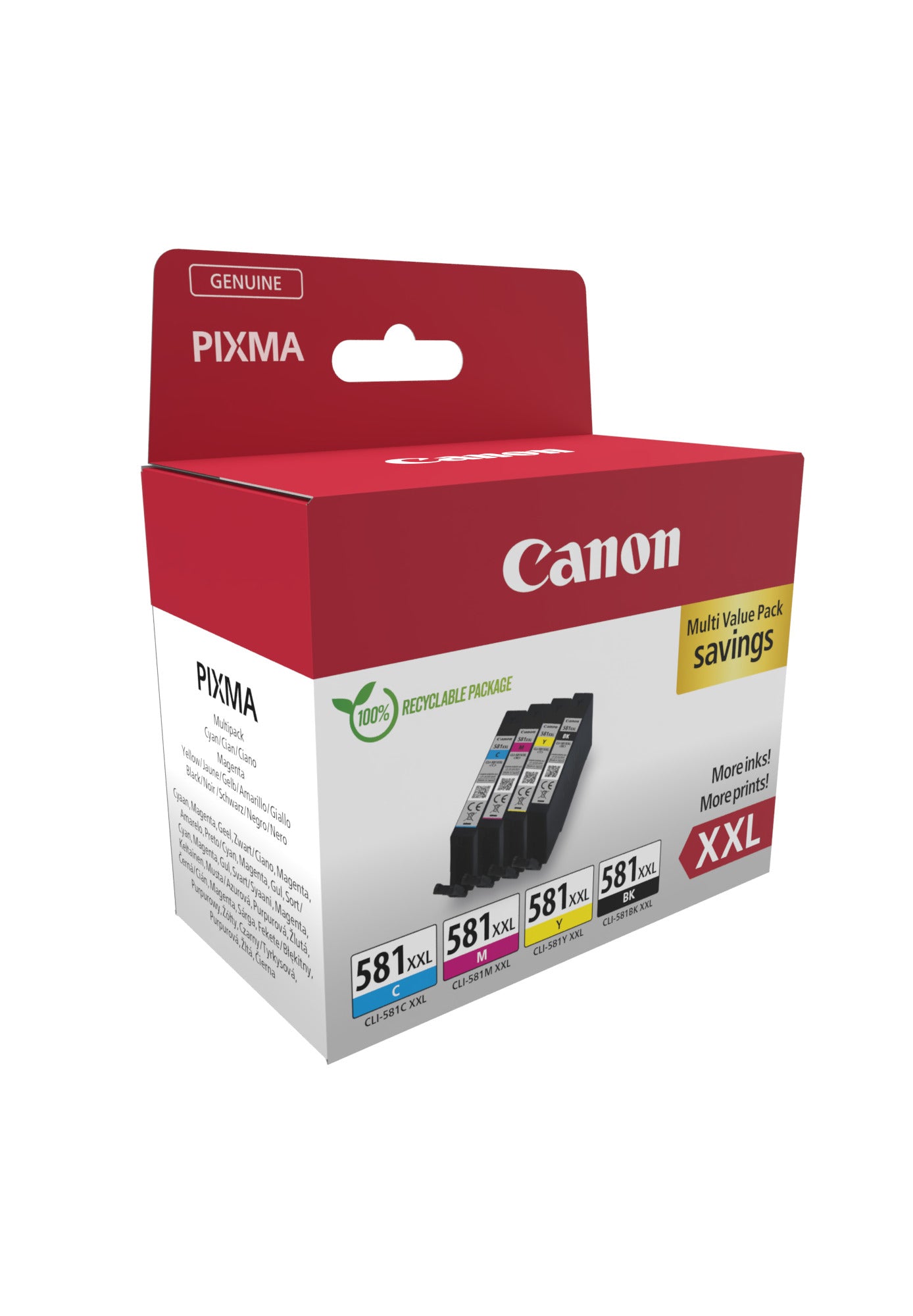 Canon 1998C006/CLI-581XXL Ink cartridge multi pack Bk,C,M,Y extra High-Capacity Blister with security Pack=4 for Canon Pixma TS 6150/8150  - Printers & Scanners - Canon