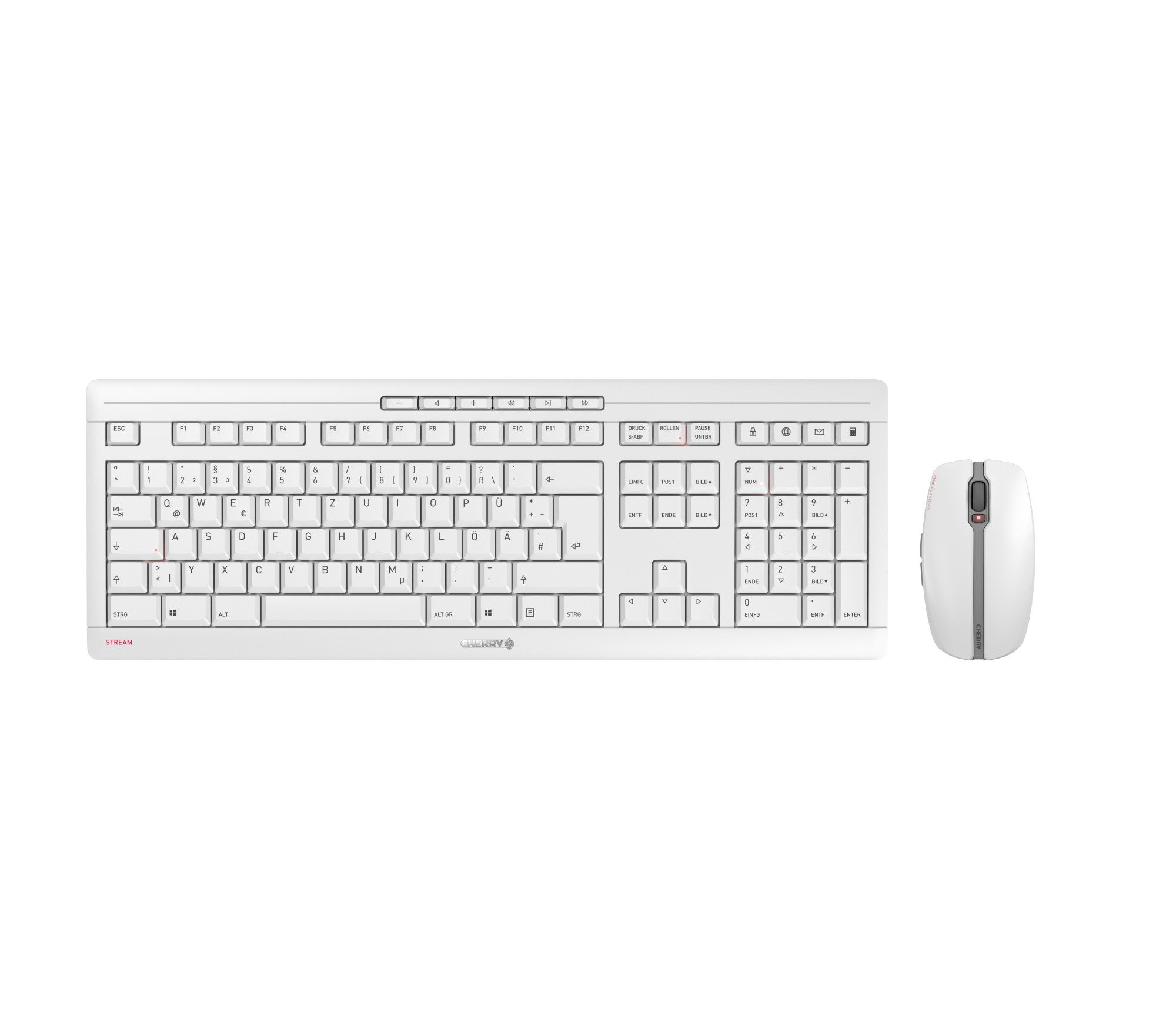 CHERRY Stream Desktop Recharge keyboard Mouse included Universal RF Wireless QWERTY UK English Grey  - Data Input Devices - CHERRY