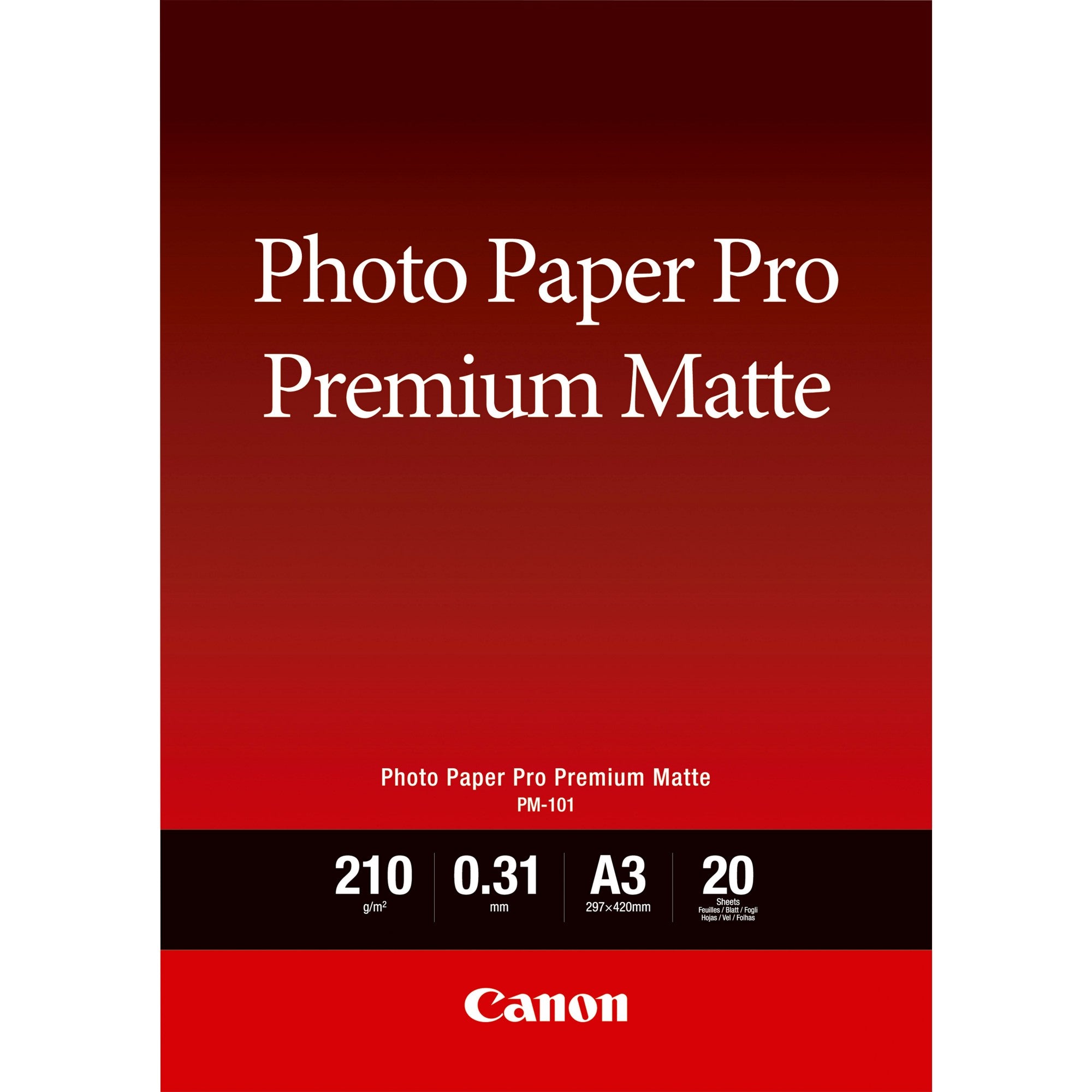 Canon PM-101 Premium Matte Photo Paper A3 - 20 Sheets