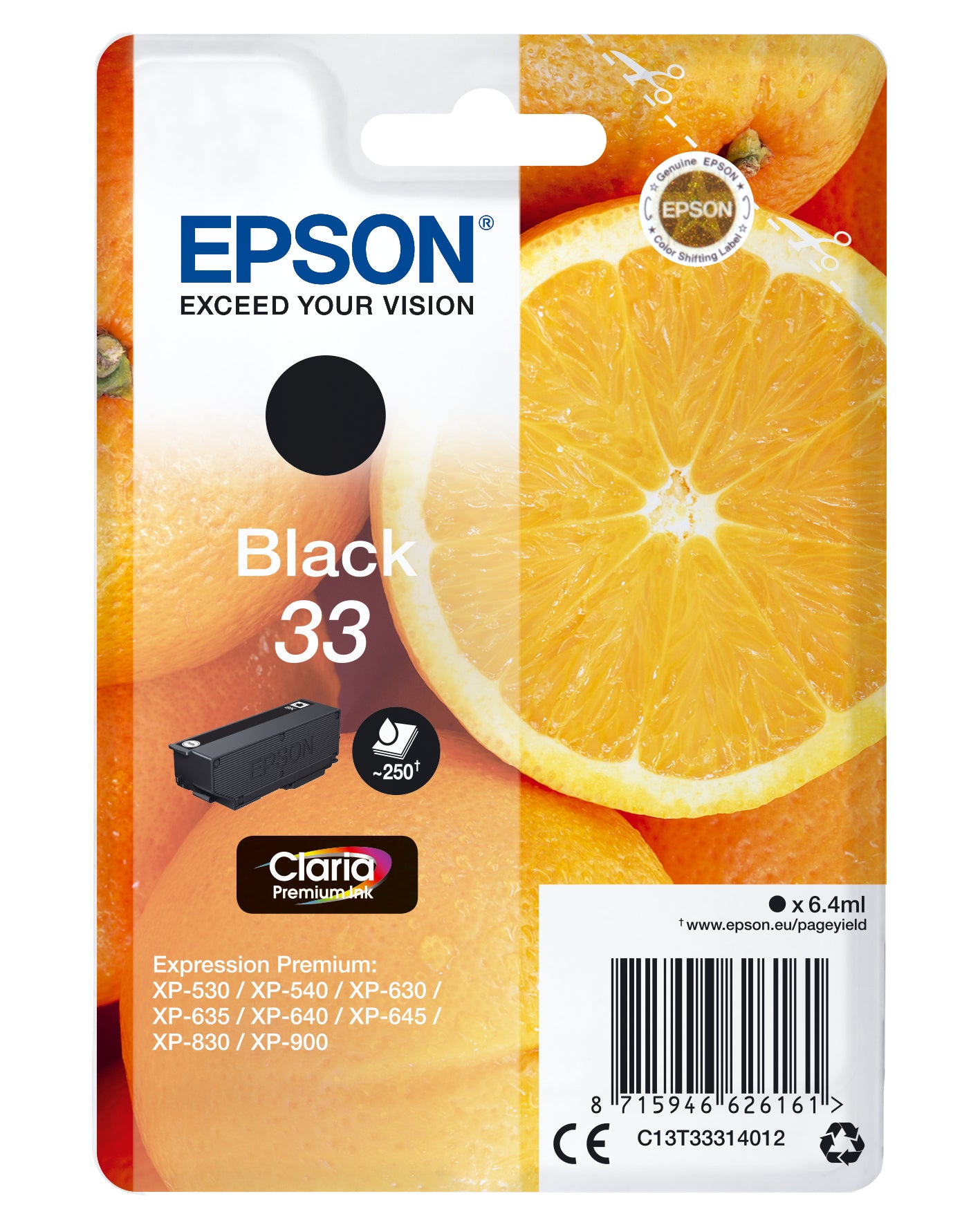Epson C13T33314012/33 Ink cartridge black, 250 pages ISO/IEC 24711 6,4ml for Epson XP 530