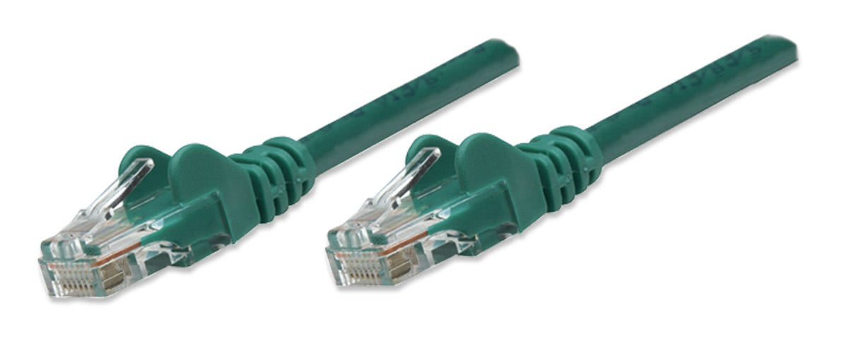Intellinet Network Patch Cable, Cat5e, 0.5m, Green, CCA, U/UTP, PVC, RJ45, Gold Plated Contacts, Snagless, Booted, Lifetime Warranty, Polybag