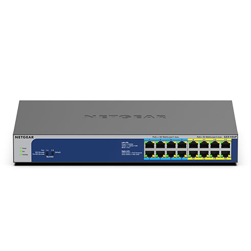 NETGEAR GS516UP Unmanaged Gigabit Ethernet (10/100/1000) Power over Ethernet (PoE) Grey  - Networking - Netgear