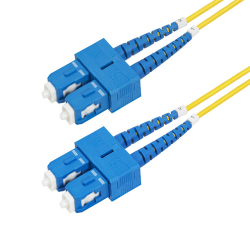 StarTech.com 5m (16.4ft) SC to SC (UPC) OS2 Single Mode Duplex Fiber Optic Cable, 9/125µm, 40G/100G Zipcord, Bend Insensitive, Low Insertion Loss - LSZH Fiber Jumper Cord  - Computer Cables - StarTech.com