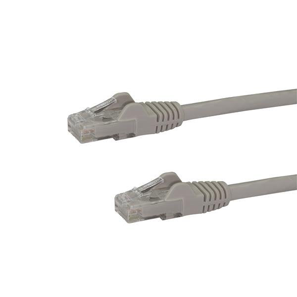 StarTech.com 15m CAT6 Ethernet Cable - Grey CAT 6 Gigabit Ethernet Wire -650MHz 100W PoE RJ45 UTP Network/Patch Cord Snagless w/Strain Relief Fluke Tested/Wiring is UL Certified/TIA