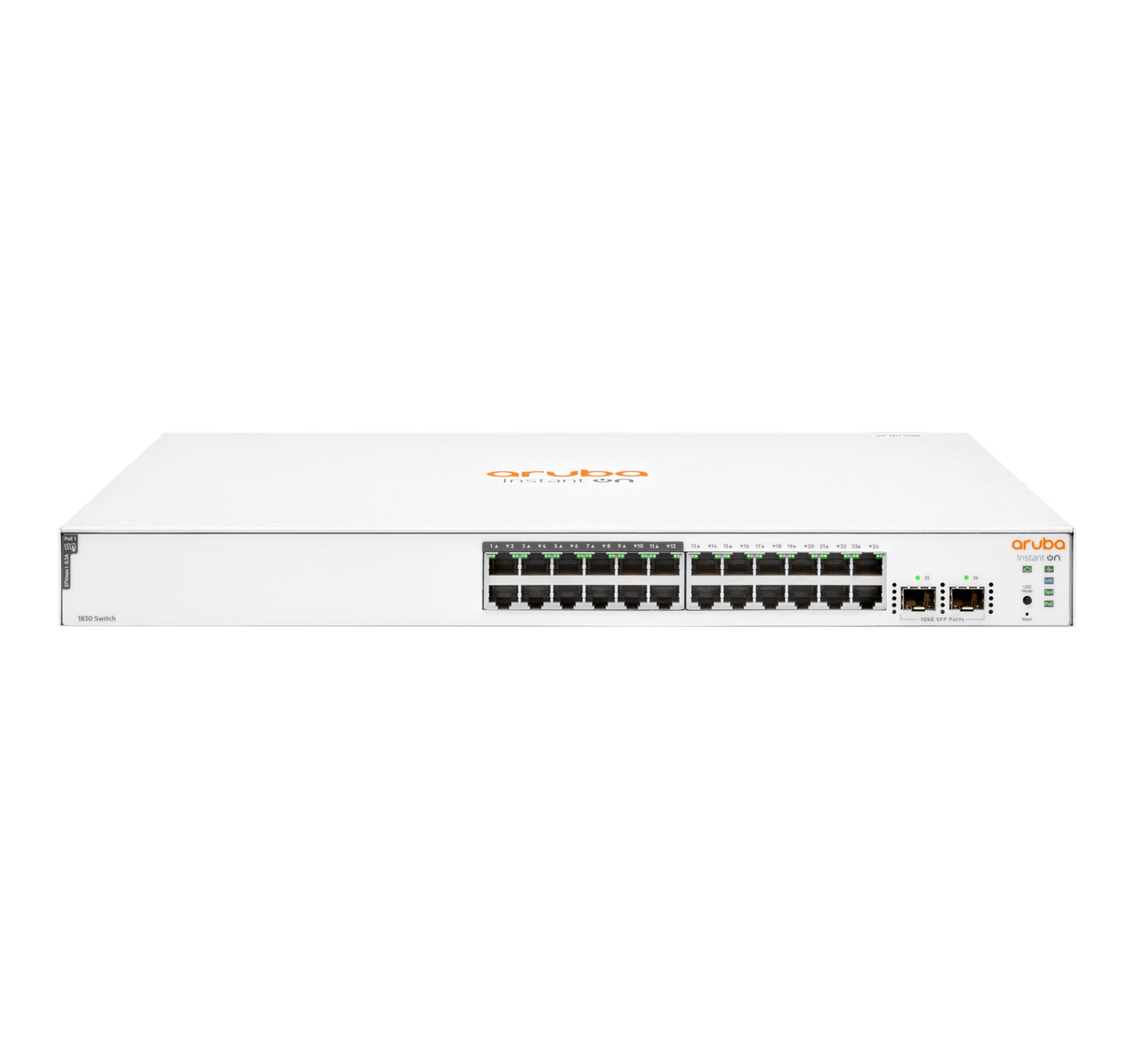 Aruba Instant On 1830 24G 12p Class4 PoE 2SFP 195W (x20) Managed L2 Gigabit Ethernet (10/100/1000) Power over Ethernet (PoE) 1U