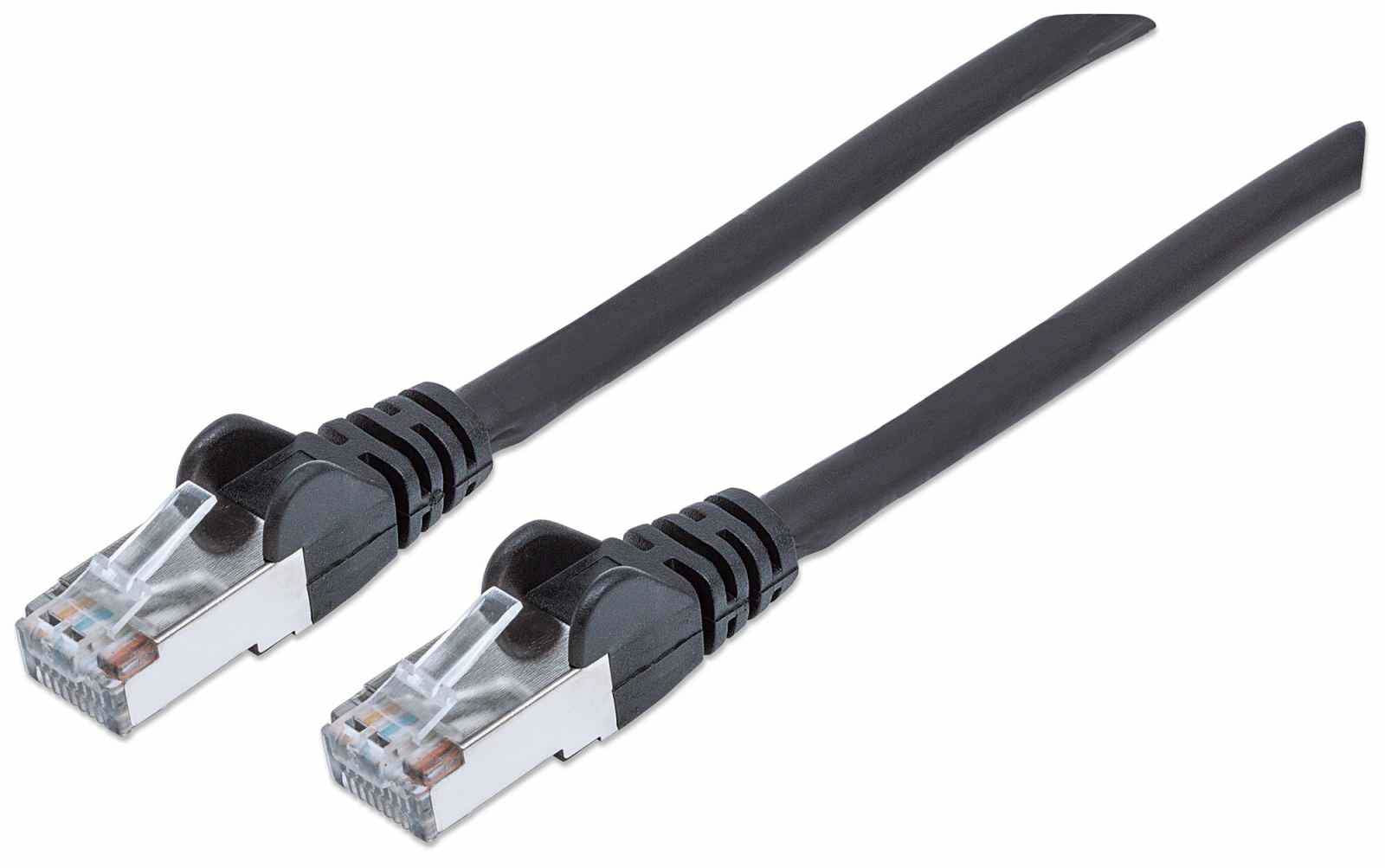 Intellinet Network Patch Cable, Cat7 Cable/Cat6A Plugs, 1m, Black, Copper, S/FTP, LSOH / LSZH, PVC, RJ45, Gold Plated Contacts, Snagless, Booted, Lifetime Warranty, Polybag