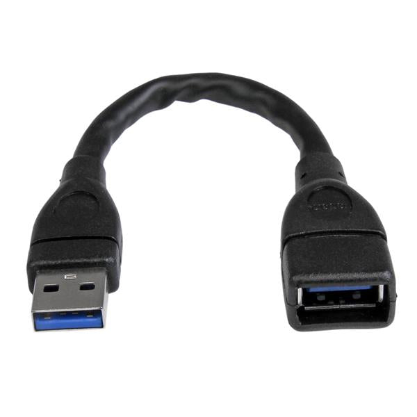 StarTech.com USB 3.0 A-to-A extension cable - 6 in, black  - Computer Cables - StarTech.com