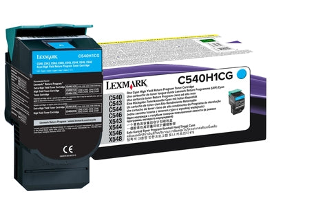 Lexmark C540H1CG Toner cyan return program, 2K pages ISO/IEC 19798 for Lexmark C 540/544/546  - Printers & Scanners - Lexmark