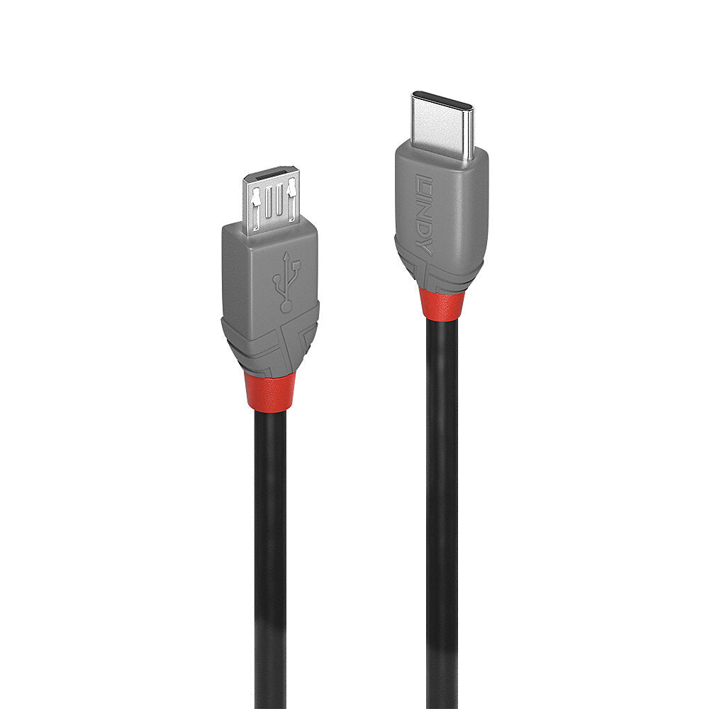 Lindy 0.5m USB 2.0 Type C to Micro-B Cable, Anthra Line