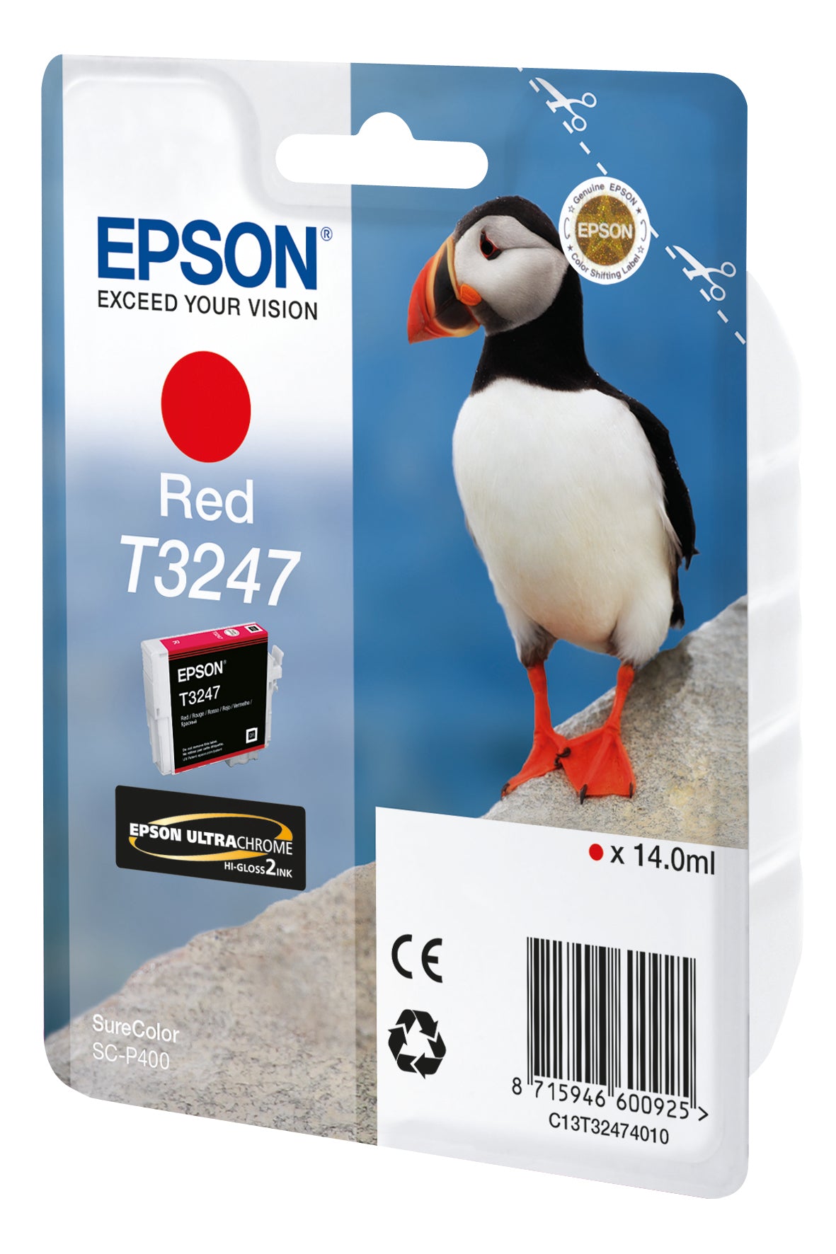 Epson C13T32474010/T3247 Ink cartridge red, 980 pages 14ml for Epson SC-P 400