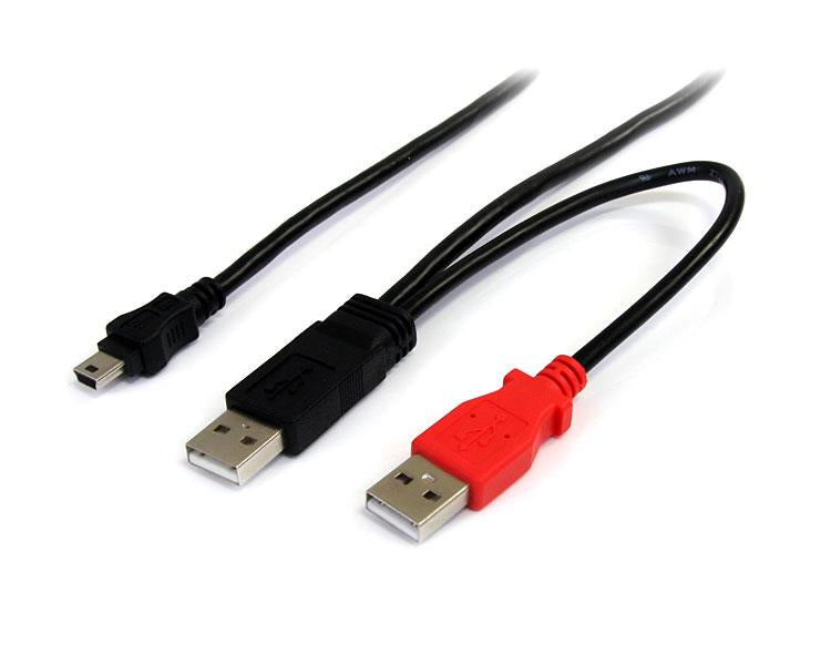 StarTech.com 6 ft USB Y Cable for External Hard Drive - USB A to mini B