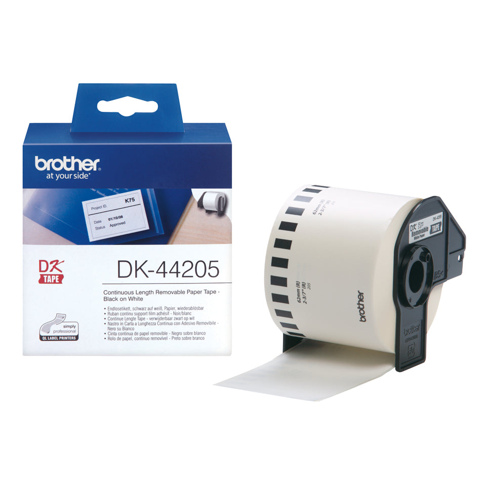 Brother DK-44205 DirectLabel Etikettes white Paper 62mm x 30,48m for Brother P-Touch QL/700/800/QL 12-102mm/QL 12-103.6mm