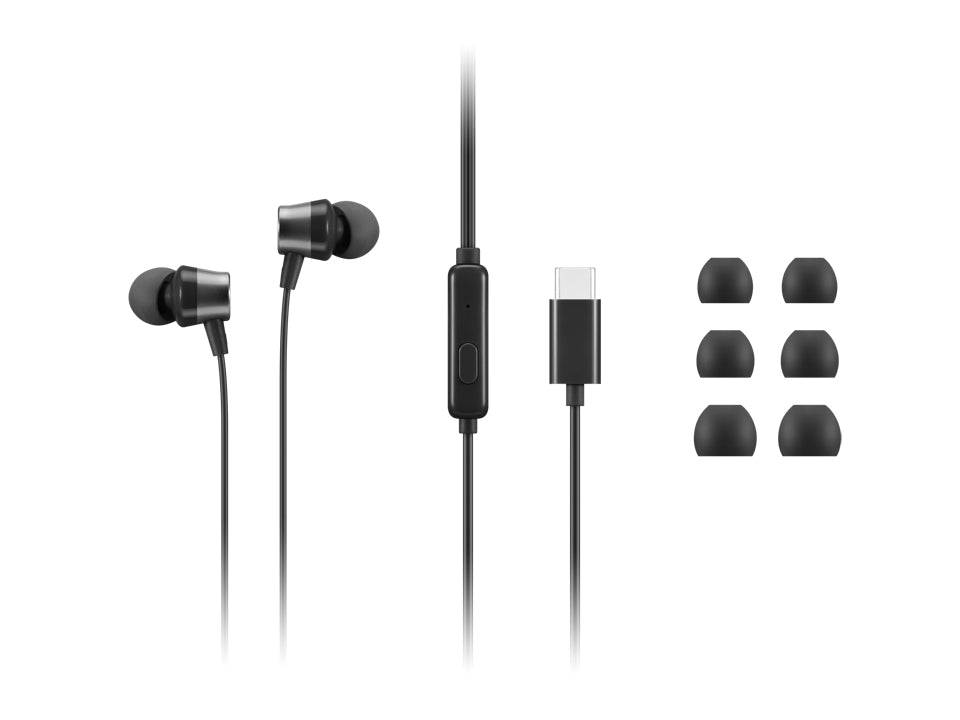 Lenovo 4XD1J77351 headphones/headset Wired In-ear Office/Call center USB Type-C Black  - AV & Photo - Lenovo