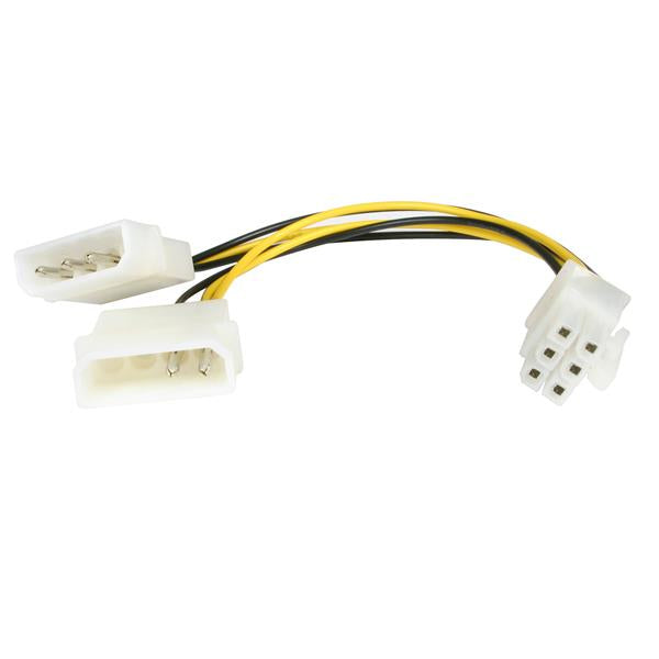 StarTech.com 6in LP4 to 6 Pin PCI Express Video Card Power Cable Adapter