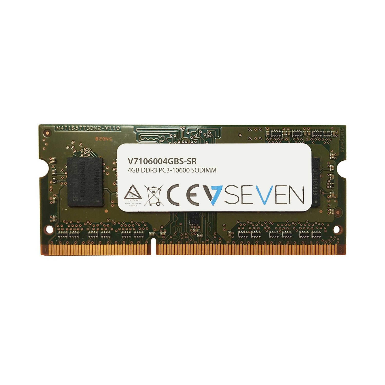 V7 4GB DDR3 PC3-10600 1333MHz SO-DIMM Notebook Memory Module - V7106004GBS-SR