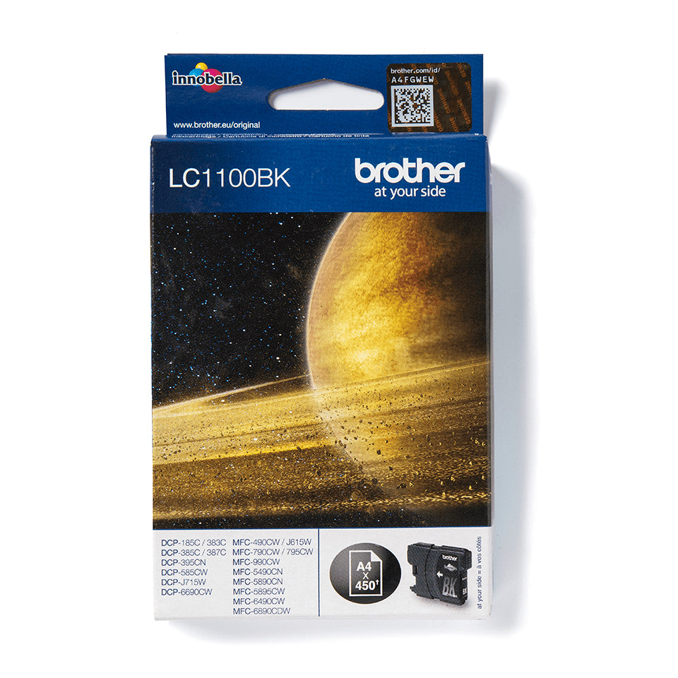Brother LC-1100BK Ink cartridge black, 450 pages ISO/IEC 24711 9.5ml for Brother DCP 185 C/MFC 6490 C