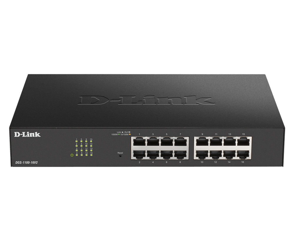 D-Link DGS-1100-16V2 network switch Managed L2 Gigabit Ethernet (10/100/1000) Black