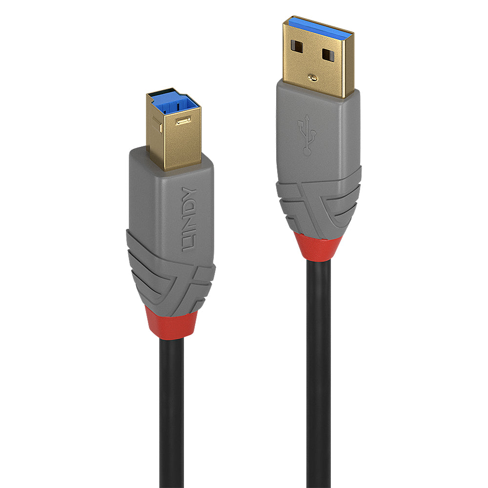 Lindy 5m USB 3.2 Type A to B Cable, 5Gbps, Anthra Line  - Computer Cables - Lindy