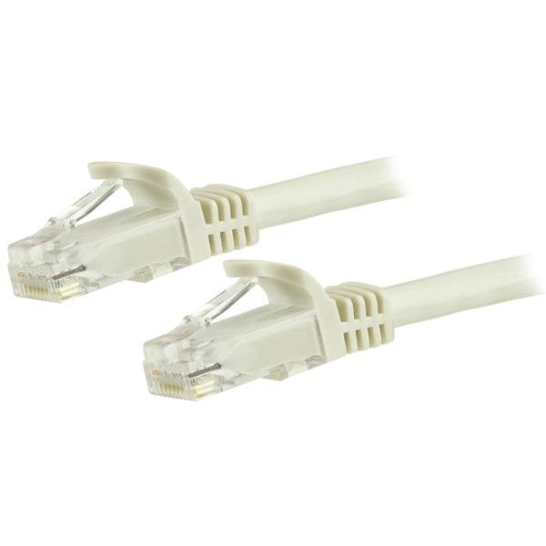 StarTech.com 5m CAT6 Ethernet Cable - White CAT 6 Gigabit Ethernet Wire -650MHz 100W PoE RJ45 UTP Network/Patch Cord Snagless w/Strain Relief Fluke Tested/Wiring is UL Certified/TIA