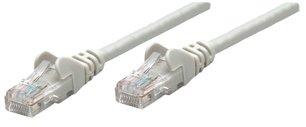 Intellinet Network Patch Cable, Cat6, 3m, Grey, Copper, U/UTP, PVC, RJ45, Gold Plated Contacts, Snagless, Booted, Lifetime Warranty, Polybag
