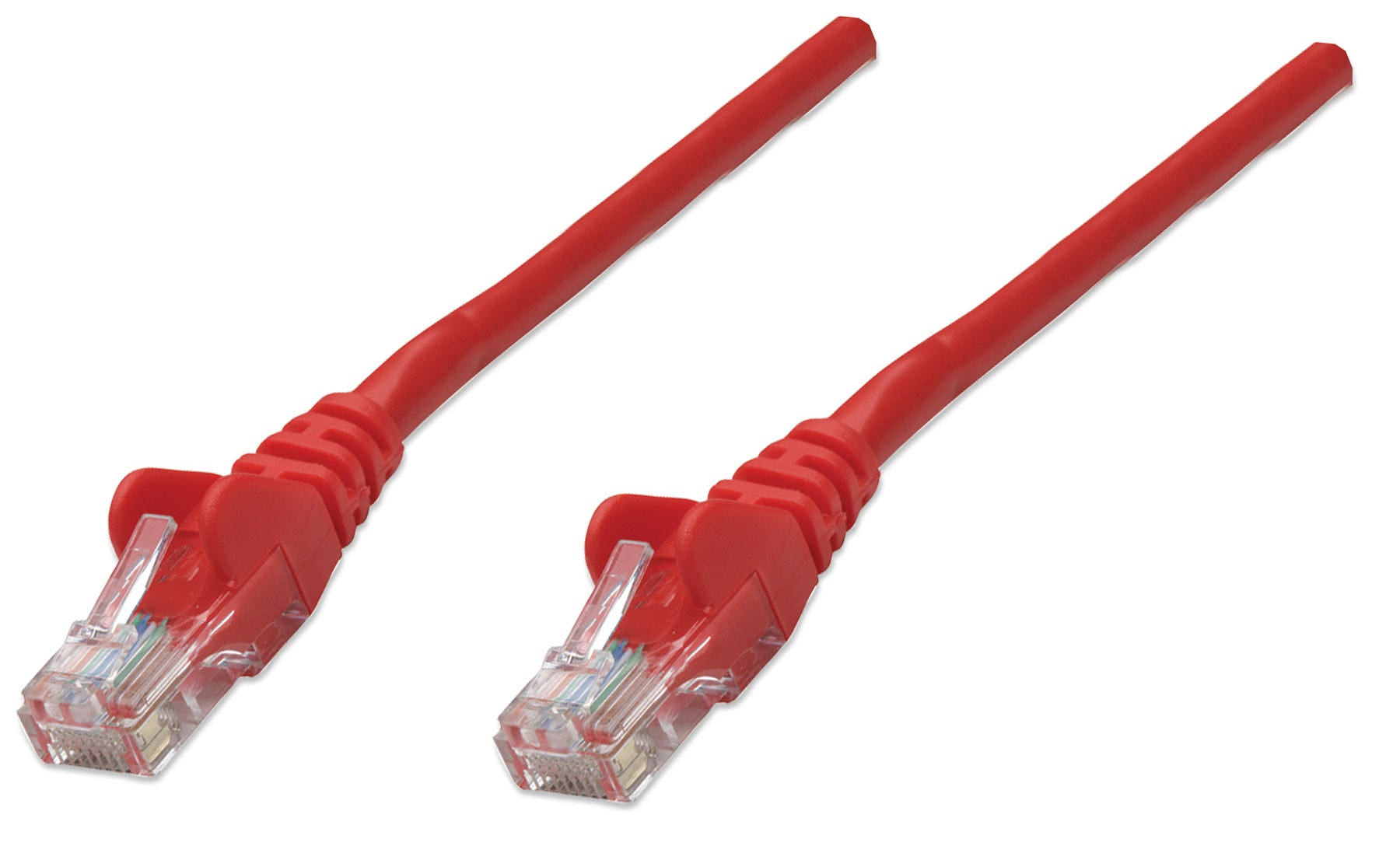 Intellinet Network Patch Cable, Cat5e, 20m, Red, CCA, U/UTP, PVC, RJ45, Gold Plated Contacts, Snagless, Booted, Lifetime Warranty, Polybag
