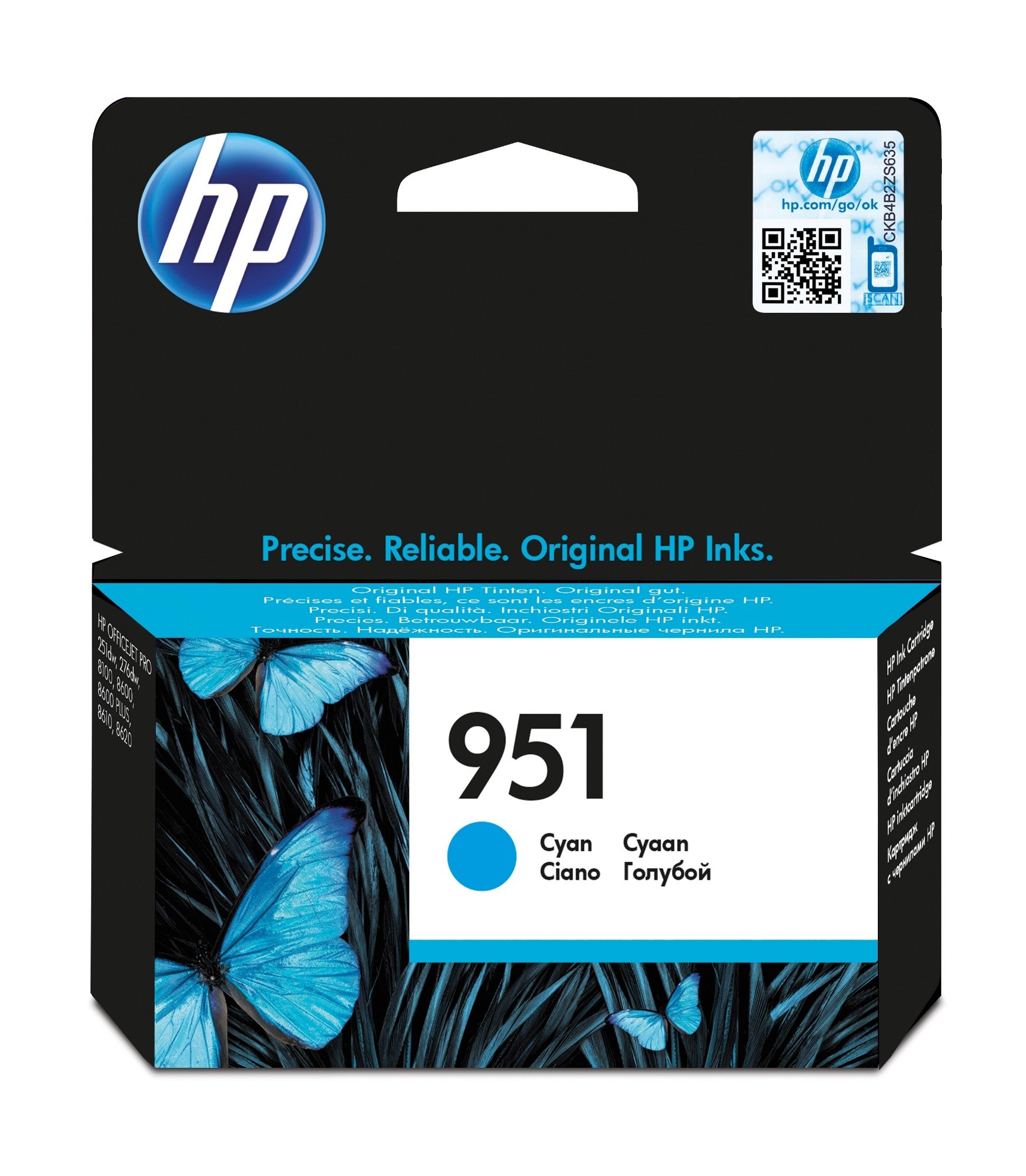 HP CN050AE/951 Ink cartridge cyan, 700 pages ISO/IEC 24711 8.5ml for HP OfficeJet Pro 8100/8610/8620