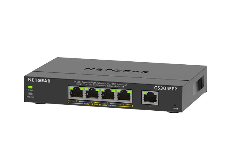 NETGEAR GS305EPP Managed L3 Gigabit Ethernet (10/100/1000) Power over Ethernet (PoE) Black