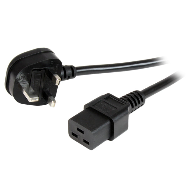 StarTech.com 6ft (2m) UK Computer Power Cable, 16AWG, BS 1363 to C19, 13A 250V, Black Replacement AC Power Cord, UK Power Cable for PC and Network Equipment