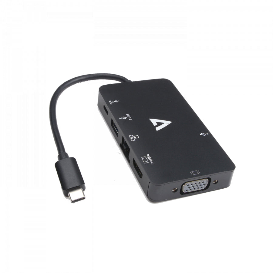 V7 V7UC-U3CRJ45HDVG-BLK USB graphics adapter 3840 x 2160 pixels Black