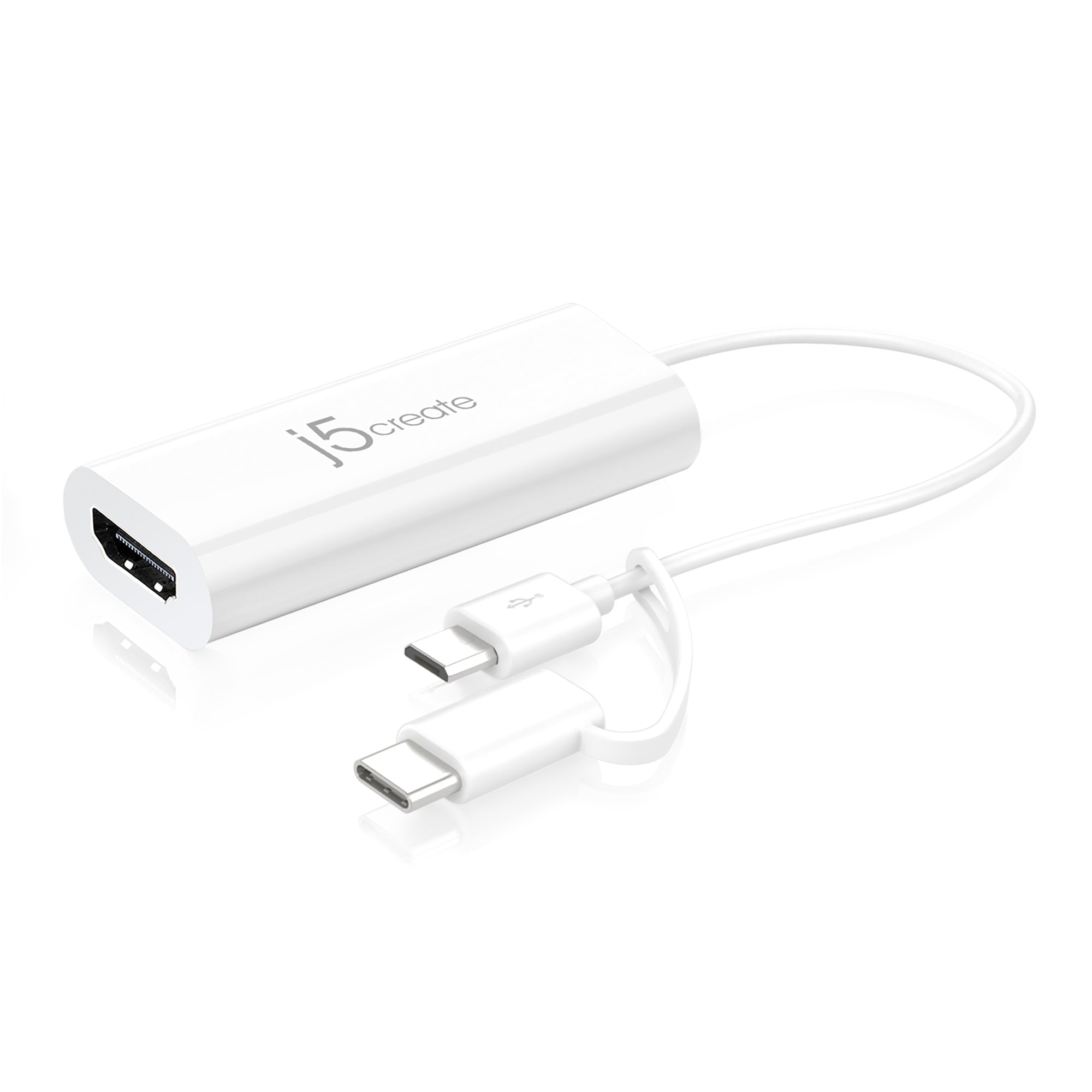 j5create JUA165C Android™ USB™ to HDMI™ Display Adapter, White  - Computer Components - j5create