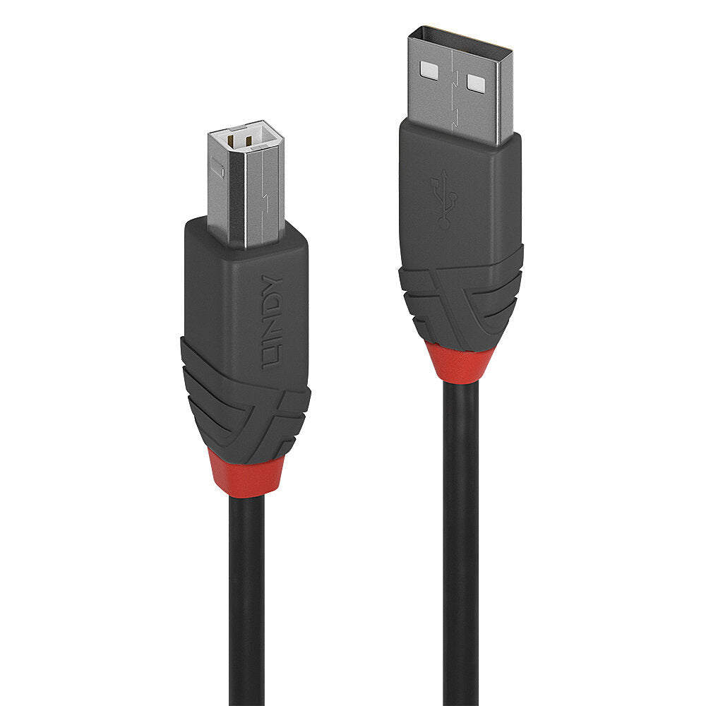 Lindy 0.5m USB 2.0 Type A to B Cable, Anthra Line