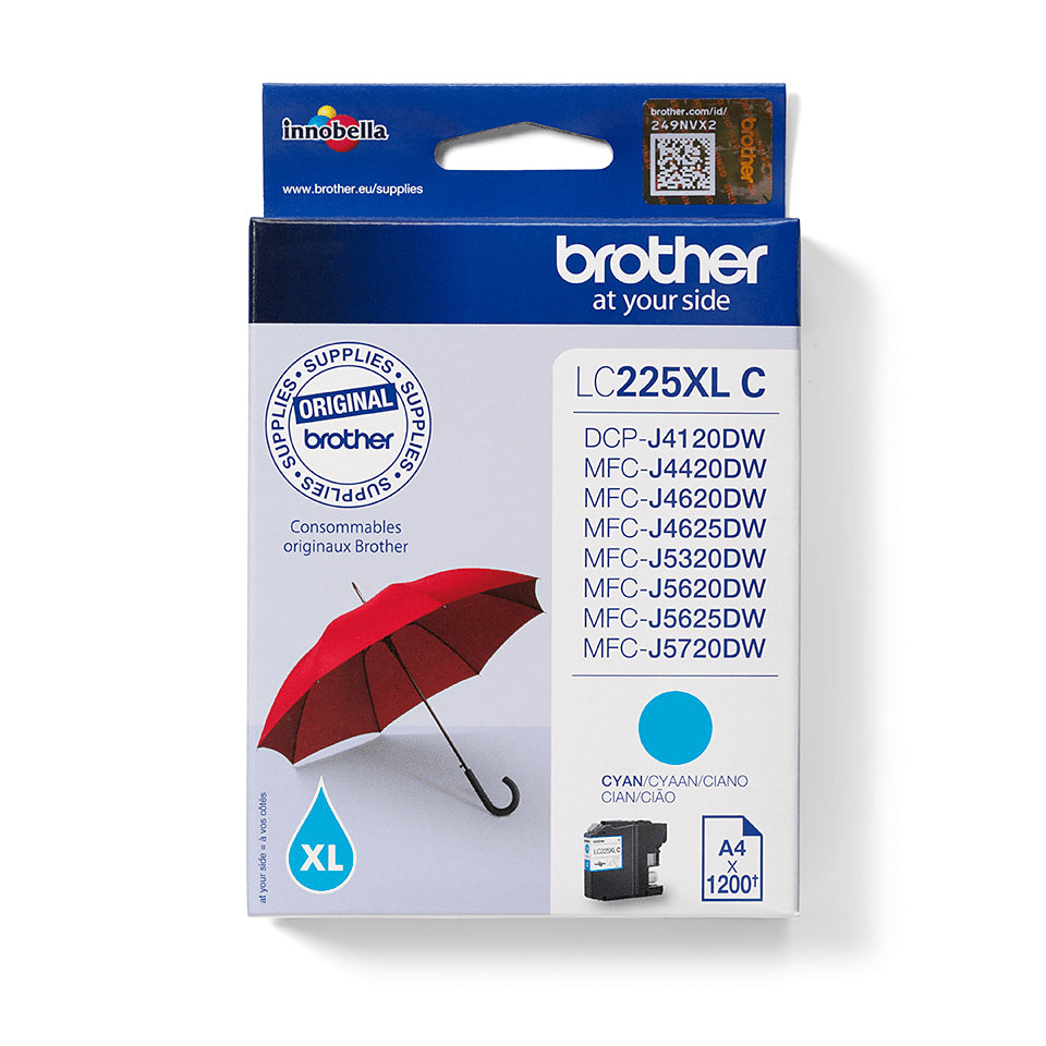 Brother LC-225XLC Ink cartridge cyan, 1.2K pages ISO/IEC 24711 11.8ml for Brother MFC-J 4420/5320