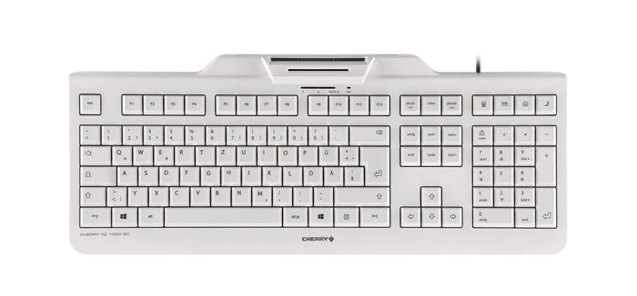 CHERRY KC 1000 SC Corded Smartcard Keyboard, Light Grey, USB (QWERTY - UK)  - Data Input Devices - CHERRY