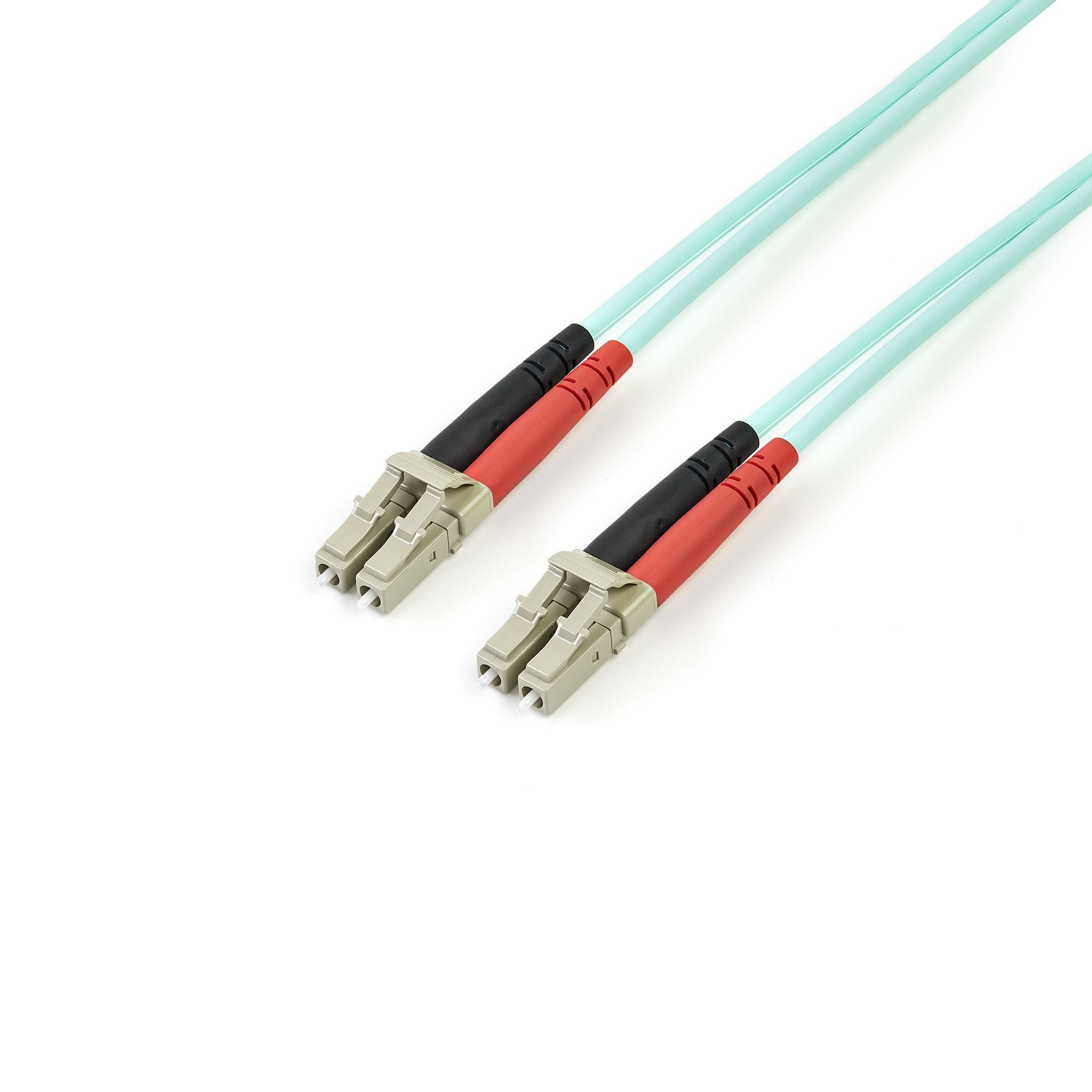 StarTech.com Fiber Optic Cable - 10 Gb Aqua - Multimode Duplex 50/125 - LSZH - LC/LC - 3 m~3m (10ft) LC/UPC to LC/UPC OM3 Multimode Fiber Optic Cable, Full Duplex 50/125µm Zipcord Fiber, 100G Networks, LOMMF/VCSEL, <0.3dB Low Insertion Loss, LSZH Fiber Pa