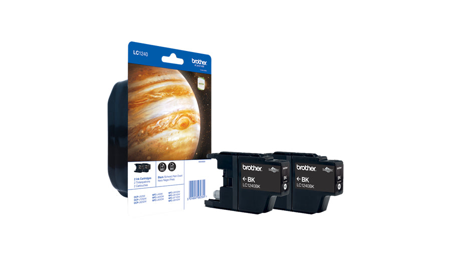 Brother LC-1240BKBP2DR Ink cartridge black twin pack, 2x600 pages ISO/IEC 24711 Pack=2 for Brother DCP-J 525/MFC-J 6510