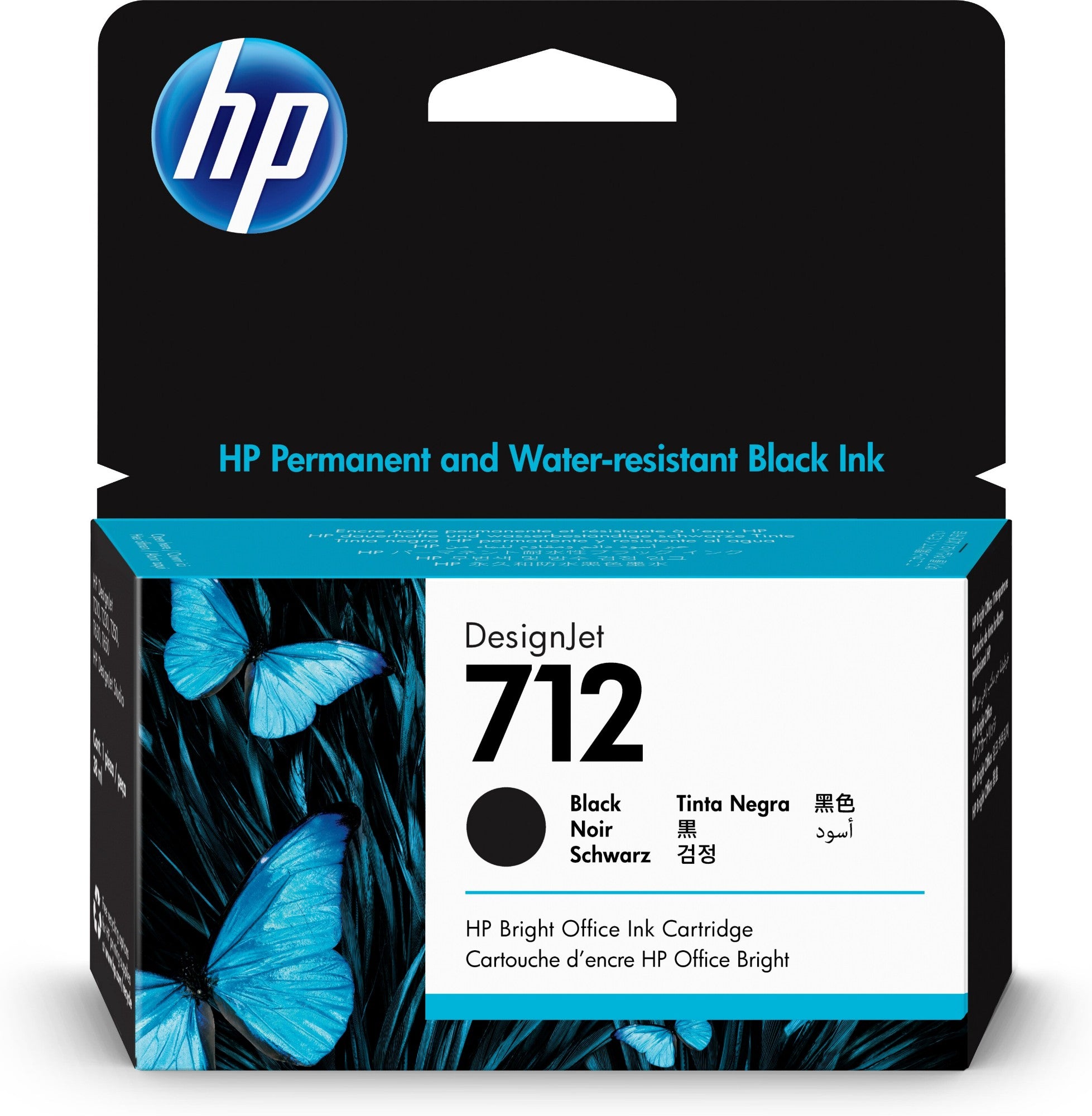 HP 3ED70A/712 Ink cartridge black 38ml for HP DesignJet T 200  - Printers & Scanners - HP