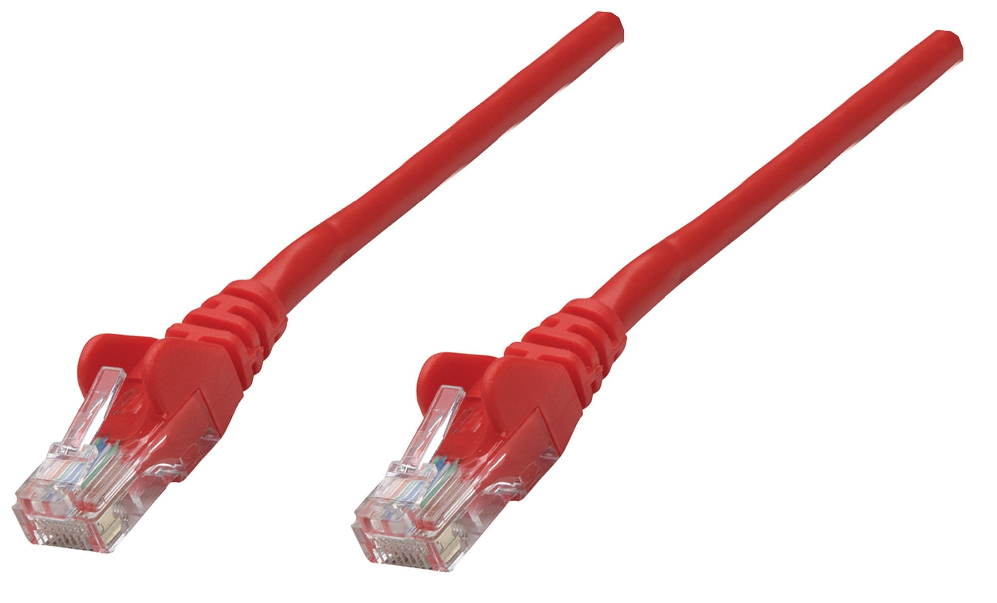 Intellinet Network Patch Cable, Cat6, 5m, Red, Copper, U/UTP, PVC, RJ45, Gold Plated Contacts, Snagless, Booted, Lifetime Warranty, Polybag