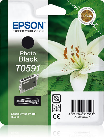 Epson C13T05914010/T0591 Ink cartridge foto black, 640 pages 13ml for Epson Stylus Photo R 2400