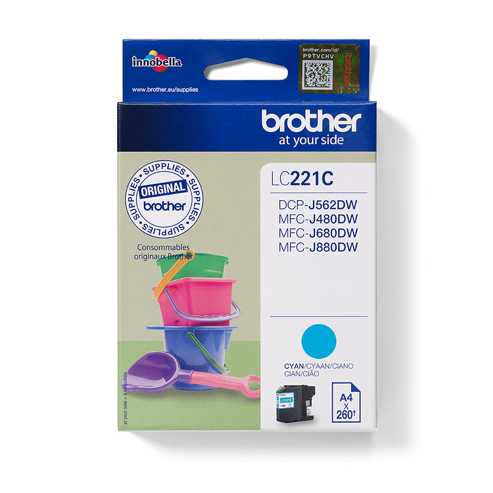 Brother LC-221C Ink cartridge cyan, 260 pages ISO/IEC 24711 3,9ml for Brother DCP-J 562