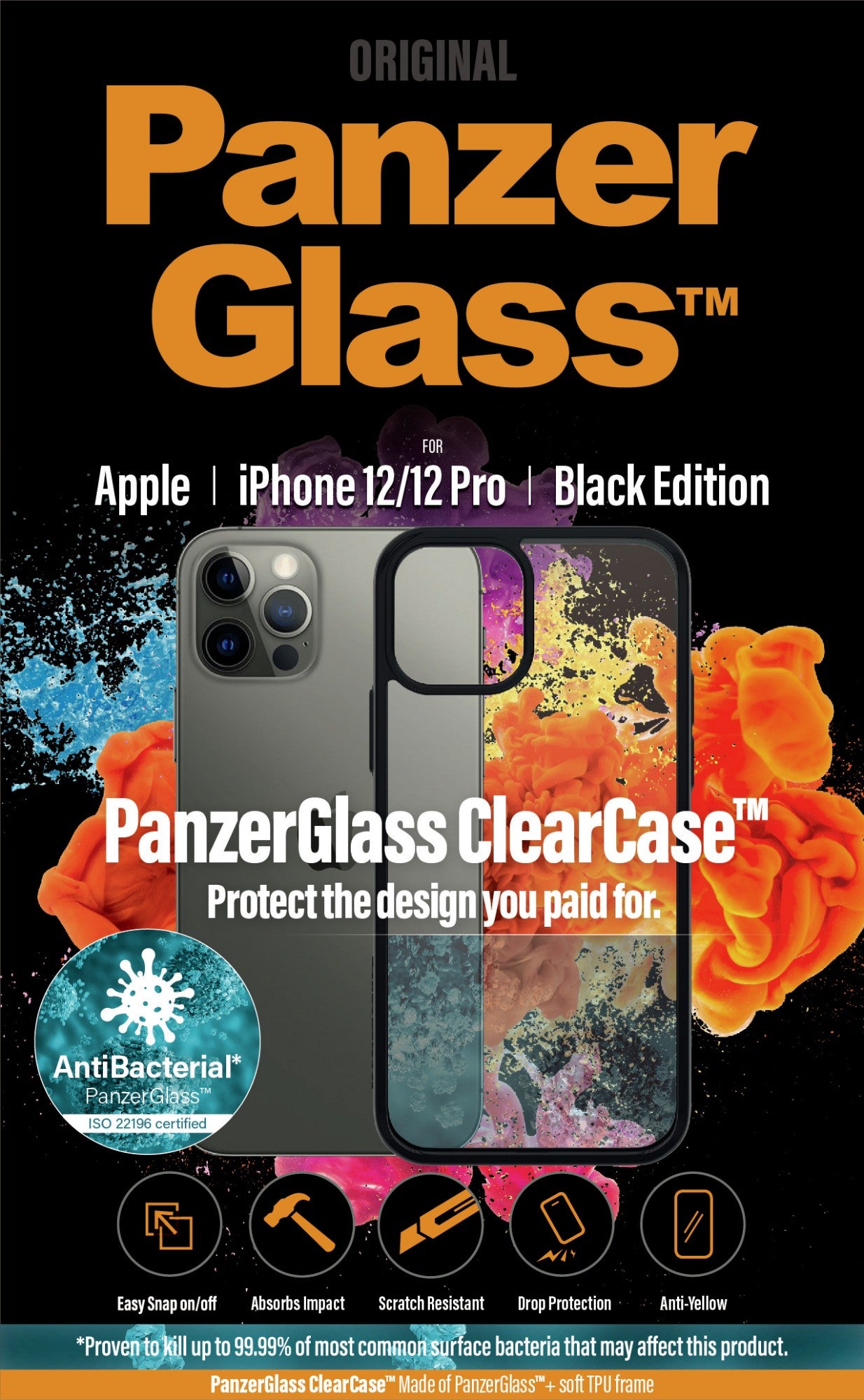 PanzerGlass™ ClearCase Apple iPhone 12 | 12 Pro | Black
