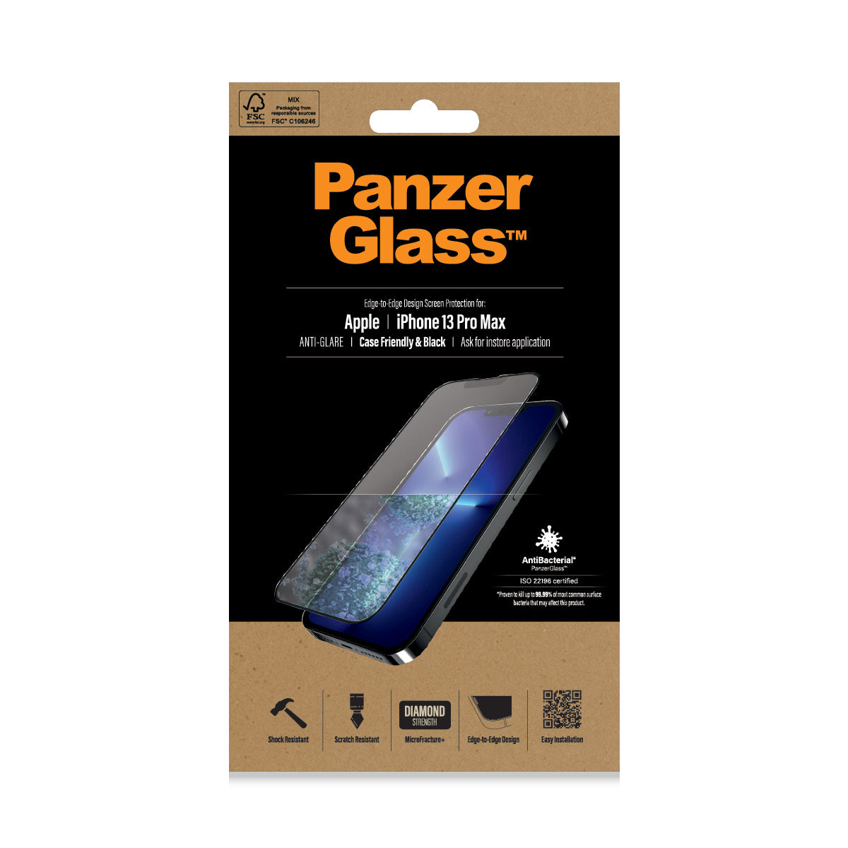 PanzerGlass® Anti-glare Displayschutzglas Apple iPhone 13 Pro Max | Edge-to-Edge