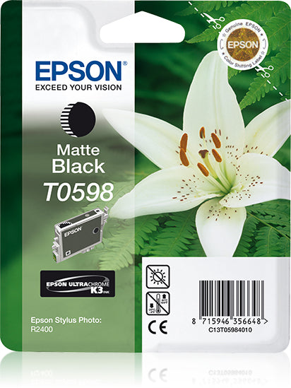 Epson C13T05984010/T0598 Ink cartridge black matt, 520 pages 13ml for Epson Stylus Photo R 2400