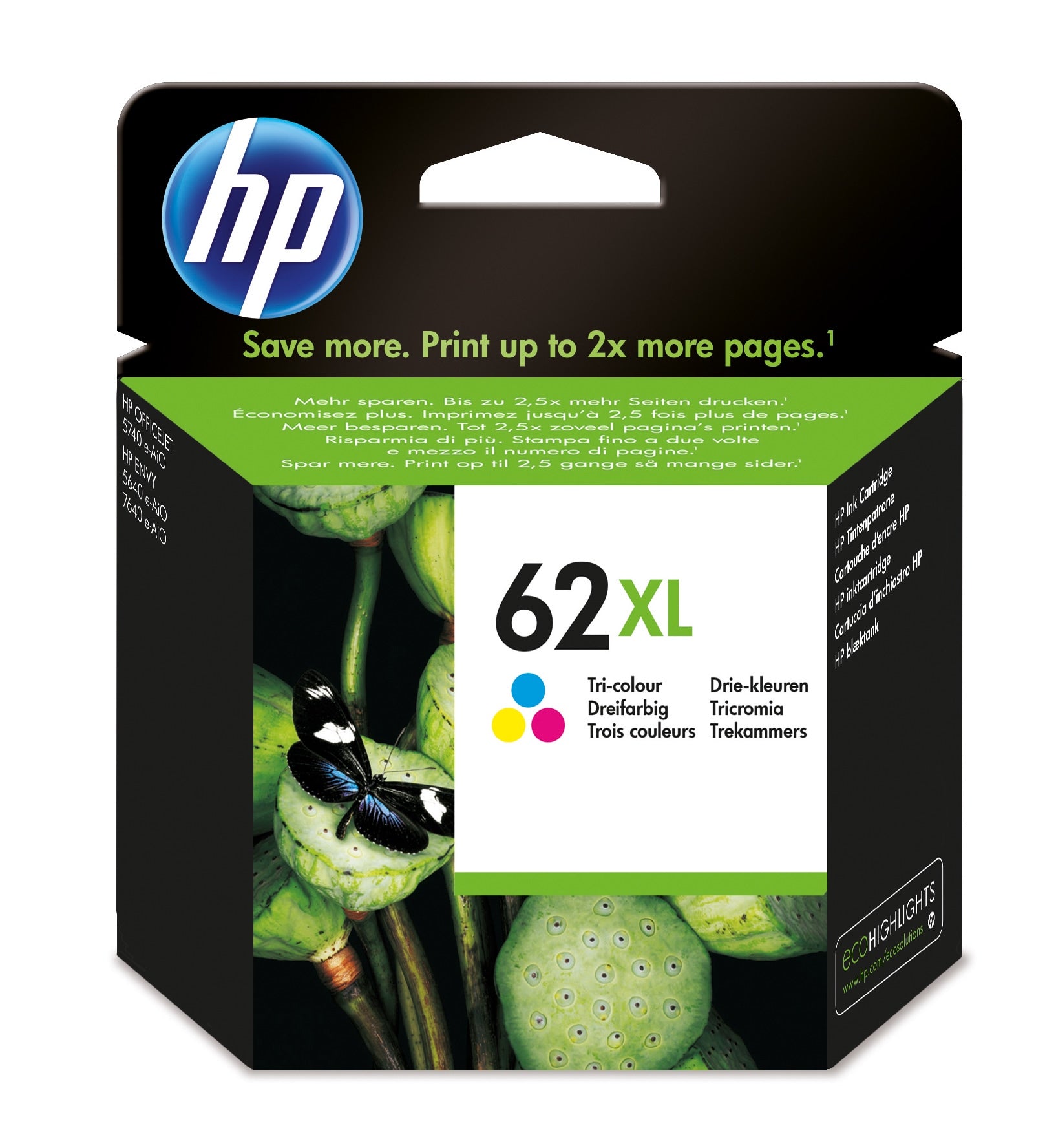 HP C2P07AE/62XL Printhead cartridge color high-capacity, 415 pages ISO/IEC 24711 for HP Envy 5640