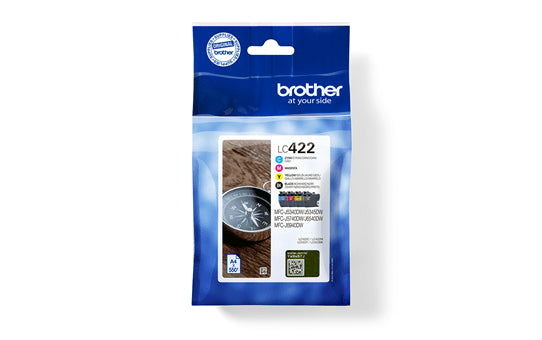 Brother LC-422VALDR Ink cartridge multi pack Bk,C,M,Y Blister, 4x550 pages Pack=4 for Brother MFC-J 5340